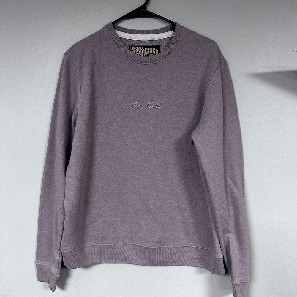 SAN FRANCISCO WORK SHIRTS LAVENDER NEW YORK ( Embroidered )  SWEATSHIRT , L